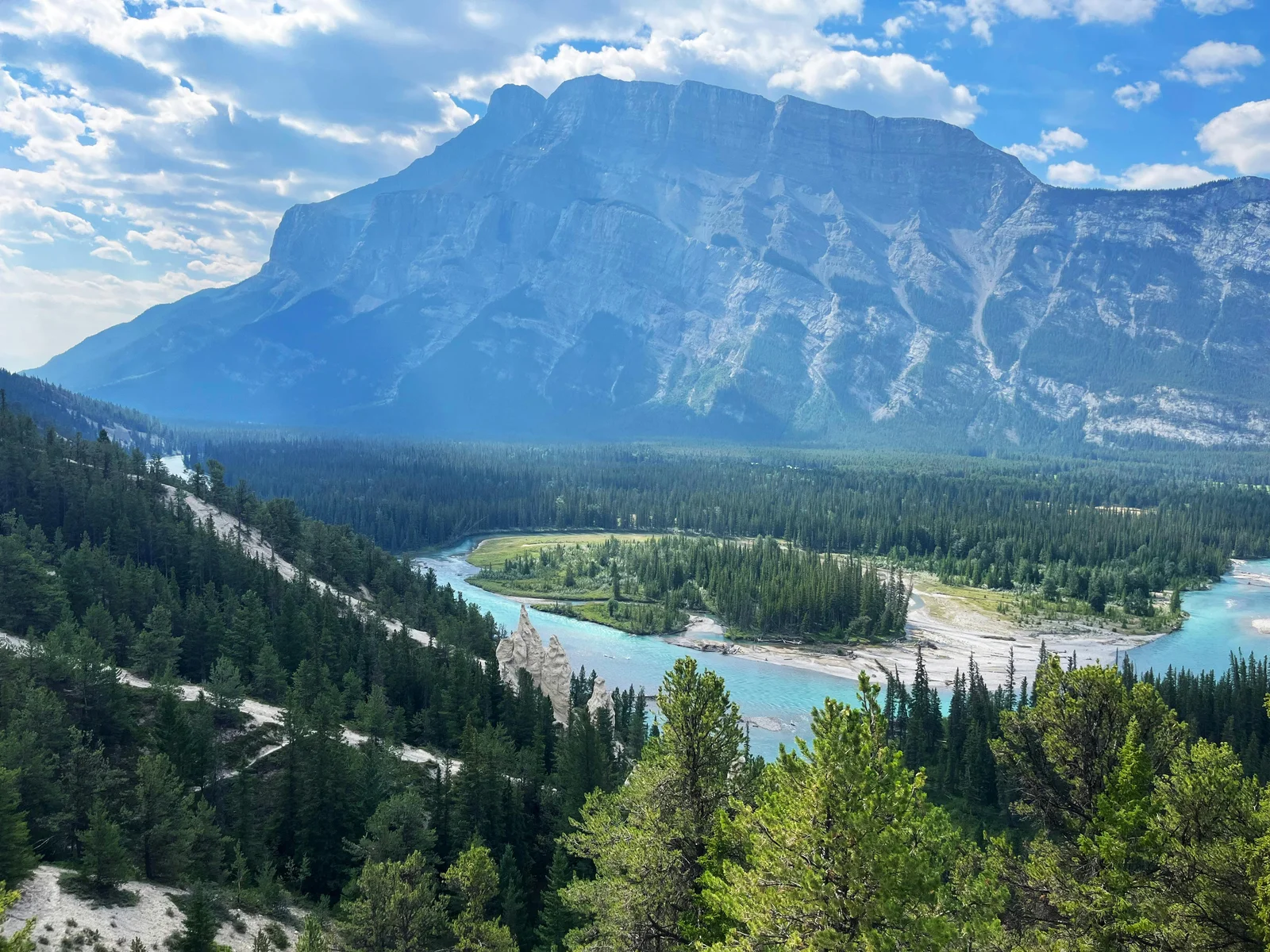 Scenic Bow River flowing through the Rocky Mountains - Calgary fly fishing destination